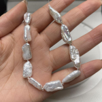 Isetegemise ehtetarvik Barokk Pipa p&auml;rl 6x15-8x20mm Ehete valmistamiseks Isetegemise kaelakee k&otilde;rvar&otilde;vad k&auml;ev&otilde;ru tarvik Pikkus 18cm 6x15-8x20mm valge
