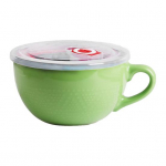 Keraamiline hommikus&ouml;&ouml;gikauss 700ml mikrolaineahju- ja ahjukindel supikruus kaane ja lusikaga suure mahutavusega supikauss kaerahelveste nuudlitele