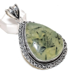 Moss Prehnite Handmade 925 Sterling Silver Jewelry Pendant 2.36 u8f86