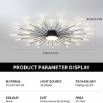 Moodne LED-laevalgusti, 30 pead, must, s&uuml;vistatav laelamp, akr&uuml;&uuml;lkupliga l&uuml;hter, laste-, magamis- ja elutuppa 30+1heads
