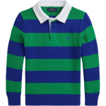 Polo Ralph Lauren Polo S&auml;rk FW24 Triibuline V&auml;ike Hobune Tikitud Pullover Pikk Varrukas Laste Topp Roheline CWPOSWEY6820524-999 S