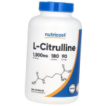 Tsitrulliin kapslites, L-Citrulline 1500, Nutricost 180 kaps (27647017) 180caps