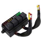 12V Eeljuhtmestatud Kaitsereleekarp 4 tk 4-kontaktilise 40A relee ja 12 kaitsmega auto, auto, mere, paadi jaoks