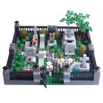 MOC City Ehitusklotside Stseeni Tarvikud Halloweeni Kalmistu Mudel Taimed Lilled Nahkhiir M&auml;nguasjade Komplekt Ehitusklotsid Kingitus K039 DIY