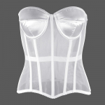 Naiste v&otilde;rkkorseett Bustier &Uuml;le rinna Tight Shaping Strapless Bodice Slimm V&ouml;&ouml; Pulmadpits &Uuml;les Luudega XXXL valge