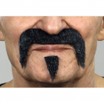 Moustache - Marque inconnue - Crosse noire et cheveux gris - Taille unique - Pour d&eacute;guisements puhas