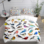 Lilleline ja linnuline tekikott komplekt King Queen Double Full Twin Single Suurus Tekikott Padjap&uuml;&uuml;r Voodipesu komplekt RU(150x210cm)