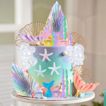 40Pcs Mermaid Cake Topper Tail Decoration Seashells under The Sea Decor for Teaching