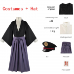 Anime Jibaku Shounen Hanako Kun Yugi Amane Cosplay Kost&uuml;&uuml;mid Tualetiga Seotud Hanako Kun Keep Must T&auml;iskomplekt &Uuml;htne M&uuml;ts L lilla/must