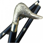 Vintage Designer messingist k&auml;epidemega antiikstiilis viktoriaanlik roopuust jalutuskepp M aero