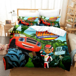 Uus Blaze Multikate Monster Masinad Voodipesukomplekt, Tekikott Voodikomplekt Tekikate Padjap&uuml;&uuml;r, Kuningas Kuninganna &Uuml;heinimese Suurus Poistele T&uuml;drukutele T&auml;iskasvanutele 140x200cm 3pcs