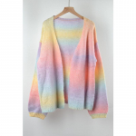 S&uuml;gis-Talvine Uus V&auml;rviline Patchwork Kampsun, Mitmek&uuml;lgne ja Moodne Pullover, Kootud Jakk, Top Naistele S roosa