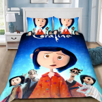 Tekikate Padjap&uuml;&uuml;r Voodipesukomplekt &Otilde;udusfilm C-Coralines Poiss T&uuml;druk Magamistoa Kaunistus Lastekingitus &Uuml;heinimese Kaheinimese Suur Suurus 135x200cm&set