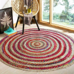 Džuudist Naturaalne &Uuml;mmargune Vaip K&auml;sitsi Valmistatud Kodukujundusvaip Iga Ruumiala jaoks Vaata Rustikaalset Dekoor Iga Ruumiala jaoks Vaata 60cm x 60cm (2x2 feet) mitmev&auml;rviline