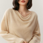 Qinghe 100% puhas ka&scaron;miir naiste kampsun - &Uuml;lipehme luksuslik talvine pullover L beež