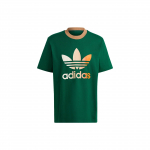 Adidas Originals Adicolor 70s Premium Gradient Logo Print &Uuml;mmarguse kaelusega T-s&auml;rk SS23 Meeste Topid Roheline IP6969 XXL