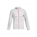 Under Armour Run Anywhere triibuline kapuutsiga hingav jakk meestele Jakk Valge 1374229-100 L