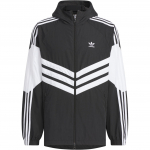 Adidas Originals Adicolor Tuulejope Retro Kolme Triibu Logoga Kapuutsiga Jakk Meeste Jakk Must JM7260 XL