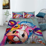 3D lehma prinditud lilledega lastetoa voodipesukomplekt looma suletekikott 2/3 t&uuml;kki AU180 * 210 &uuml;heinimesevoodiga luksuslik kodukaunistus EU Single 135x200cm