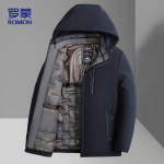 ROMON Men's Winter Business Padded Jacket with Detachable Hood 3XL