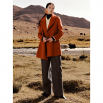 JZ ANNAKO Classic Double-Breasted Wool Coat for Women M