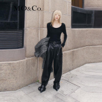 MO&Co. Women's Machine Washable Wool Round Neck Slim Fit Sweater M 165