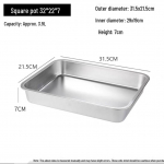 304 roostevabast terasest eriti suur s&uuml;gav ristk&uuml;likukujuline iseteeninduslik toidun&otilde;u kaanega 32x22x7 cm (Thick)