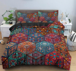 3 tk Voodipesukomplekt P&otilde;hjamaade Boho stiilis V&auml;rviline tr&uuml;kitud Hubane pehme tekikott Kuningas Kuninganna &Uuml;ksiksuurus S&uuml;nnip&auml;evakingitus Magamistoa dekoratsioon EU Single 135x200cm