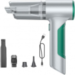 Juhtmeta autotolmuimeja harjadeta mootoriga, 15000 Pa suure imemisega m&auml;rg-kuiv k&auml;eshoitav tolmuimeja ja puhur, kaasaskantav laetav autotolmuimeja hall