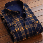 Meeste talvised soojad pikkade varrukatega ruudulised s&auml;rgid Flanellist karusnahast voodriga paksud ametlikud s&auml;rgid Fliisist vabaaja s&auml;rk meestele Kleit-s&auml;rgid XXXXL kollane