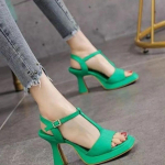 Mood 2024 uued sandaalid platvormiga peep toe naistele paksud k&otilde;rged kontsad mood seemisnahast nahast pandlarihmaga sandaalid elegantsed daamide suvekingad 34