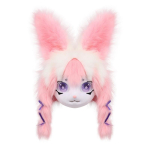 Karvane loomapea K&uuml;&uuml;likufursuit L&otilde;igatud mask Halloweeni maskeraad Cosplay kost&uuml;&uuml;mi rekvisiidid K&uuml;&uuml;likupea lastele t&auml;iskasvanutele white