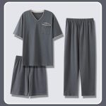 Meeste l&uuml;hikeste varrukatega p&uuml;ksid, &otilde;hukesed suvised pluss-suuruses kolmeosalised pidžaamad kodukandmiseks XL