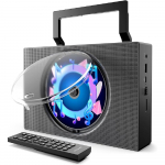 Kaasaskantav CD-m&auml;ngija Boombox Bluetoothiga - Laetav CD-m&auml;ngija FM-raadio, USB, AUX, puldiga - Stereohelis&uuml;steem 4000 mAh akuga must