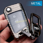 S&uuml;sinikkiust metallist auto v&otilde;tmehoidja katte korpuse r&otilde;ngaskett VW Golf 7 Tiguan Polo Skoda Octavia Kodiaq Karoq Superb SEAT Ateca jaoks No Keychain