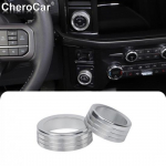 for + Ford F150 4WD Switch Knob Trailer Button Knob Cover Trim Ring Silver