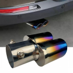 2x Car Exhaust Pipe Tail Tip Throat Muffler Steel fit Stainless for 1.7 -2.3