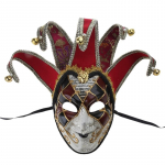 Veneetsia t&auml;isn&auml;omask Narri mask Maskeraadimask Halloweeni kaunistusteks punane