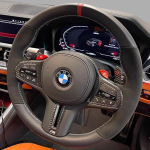 Hand-stitched black Leather suede Car Steering Wheel Cover For BMW M Sport G30 G31 G32 G20 G21 G14 G15 G16 X3 style 2 gray