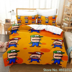 Voodipesu komplekt Super Mario Luigi Yoshi Toad Jumpman Anime 3D tekikate lapsele lastele teismelistele t&auml;iskasvanule Kodutekstiil Tekikate EU Single(135*200cm)3pcs