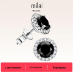 Elegantne must moissaniidi k&otilde;rvar&otilde;ngas naistele S925 sterlingh&otilde;bedas Classic Four Claw