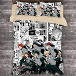 Populaarne anime Minu kangelane Akadeemia Tekikate Komplekt HD Tekikate Laste Voodipesu Komplektid Voodipesu Magamistoa Dekoor EU Single(135*200cm)3pcs black