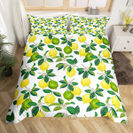 Sidruni ja Apelsini Voodipesukomplekt Lastele Poistele T&uuml;drukutele Greipfruudi Tekikate Twin Queen Suuruses Suvine V&auml;rske Puuvilja Tekikate Komplekt EU Single(135*200cm)3pcs