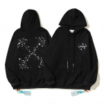 Off-White OW Unisex Kvaliteetne Puuvillane Frotee Kapuutsiga Jakk L must