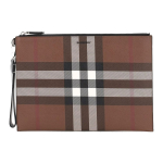 Burberry Suur ruuduline E-Canvas t&otilde;mblukuga kott Tume kasepruun Meeste kotid 8036673 Basic Set (Bag+Dust Bag)