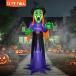 Joyfy 12 FT Halloweeni hiiglaslik t&auml;ispuhutav surmak&uuml;lvaja sisseehitatud LED-idega Surmak&uuml;lvaja vikatiga Halloweeni kaunistused &Otilde;ues