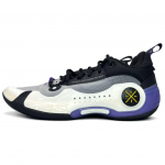 Li Ning WOW 10 TPU Cushioning Slip Resistant Abrasion Resistant Low top Basketball Shoes Men's White Purple ABAS083-9 43