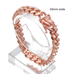 Kuldne V&auml;rv/Roosakuldne Roostevabast Terasest Curb Kuuba L&uuml;liga Kett K&auml;ev&otilde;ru Bangla Ehted 7-11 tolli Meestele Naistele 8/10/12/14/16/18mm 18inch necklace white