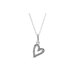 Pandora S&uuml;damikuga Ripatsiga Kaelakee Kuupmeetrilise Tsirkooniumiga Unisex Kaelakee H&otilde;bedane 398688C01-50 Box,Silver