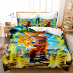 Goku Super Saiyan Tekikate Padjap&uuml;&uuml;r Jaapani Anime Dragon Ball Voodipesukomplekt 2/3 tk 3D Prindid Teismelistele Tekikate 100x135cm-2pcs